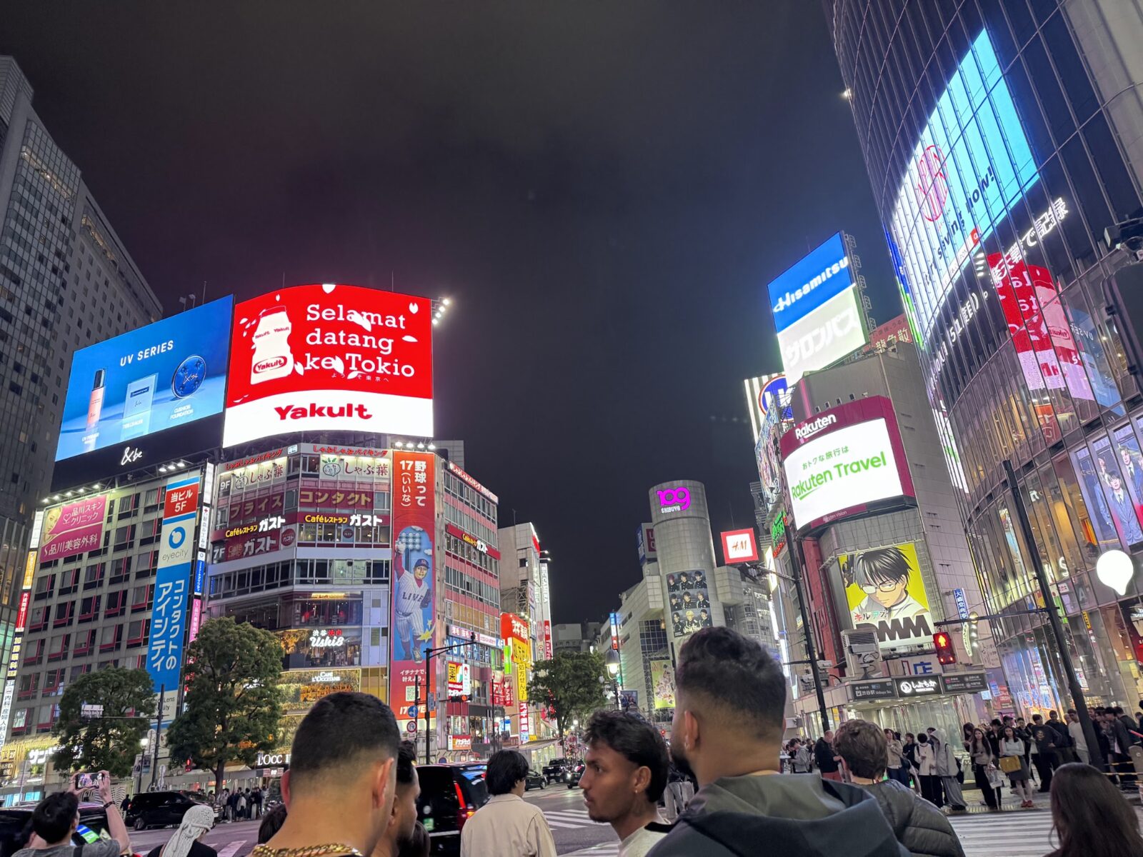 Shibuya scramble crossing at night